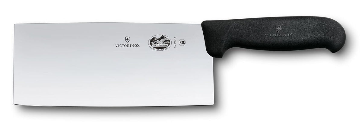 Victorinox 5.4063.18 Cuchillo Chino para Chef, color Negro, 18 cm