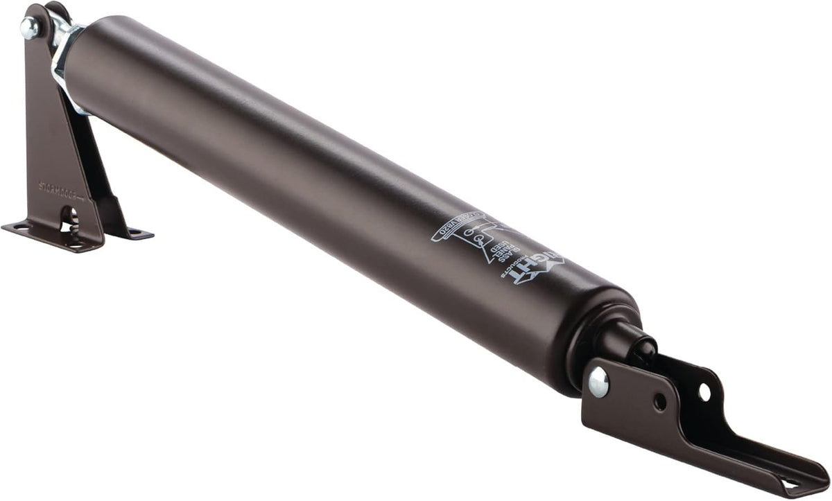 Wright Products - Cierrapuertas neumáticas para tormentas, ajustable, cierre suave con arandela de sujeción abierta (transición, bronce)