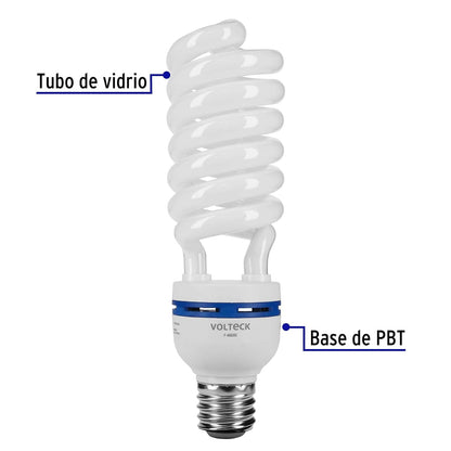 Volteck F-65EXC, Lámpara 65 W, espiral, base mogul E39, luz día, 220 V, caja