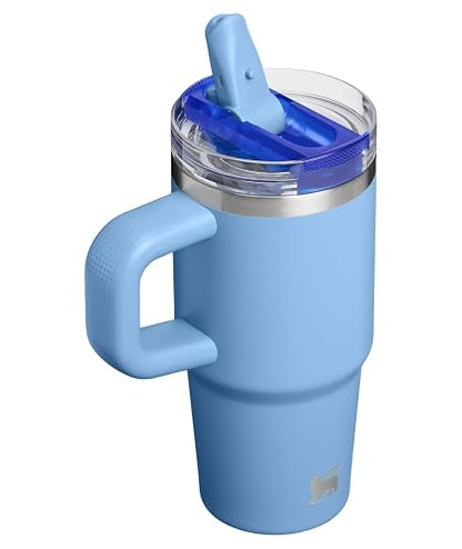 STANLEY Quencher ProTour - Vaso con popote abatible con tapa a prueba de fugas, 14 onzas, popote y mango integrados, compatible con portavasos para viajes, taza de acero inoxidable aislada, sin BPA