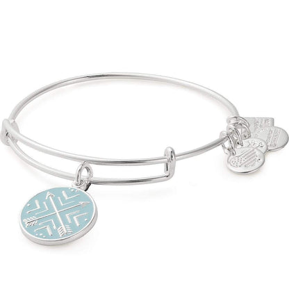 Alex and ANI Path of Symbols Expandable Bangle for Women, Arrows of Friendship Charm, Shiny Finish, 2 to 3.5 in