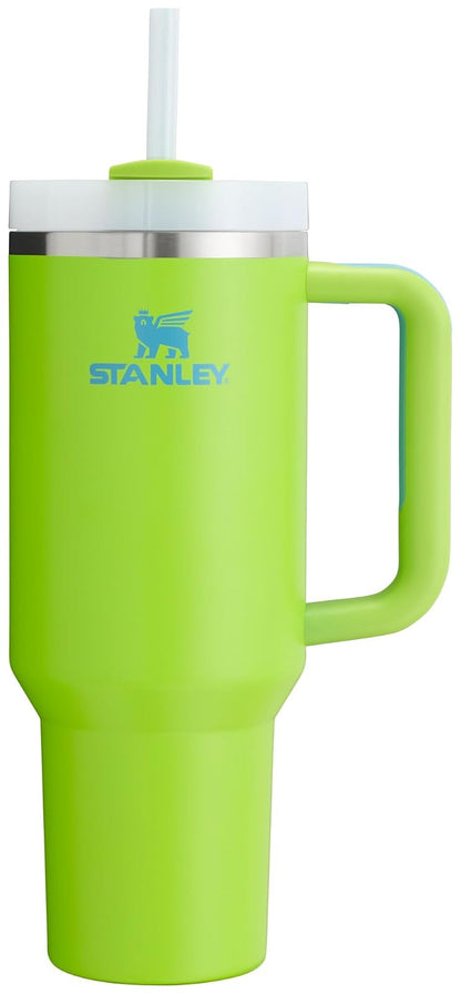 Stanley Quencher H2.0 - Vaso Térmico con Popote, Tapa Giratoria de 3 Vías, Acero Inoxidable, Libre de BPA - 40 onzas - Bright Lime