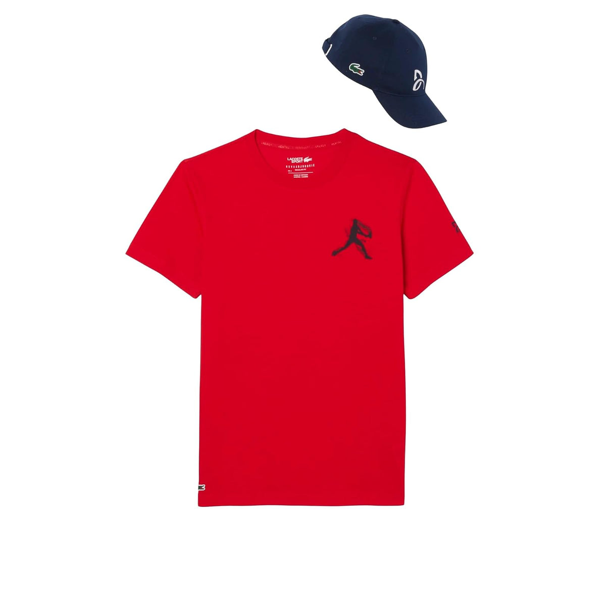 Lacoste Sport Tennis X Novak Djokovic T-Shirt & Hat Pack Conjunto de Ropa Hombre - M - Rojo, azul marino