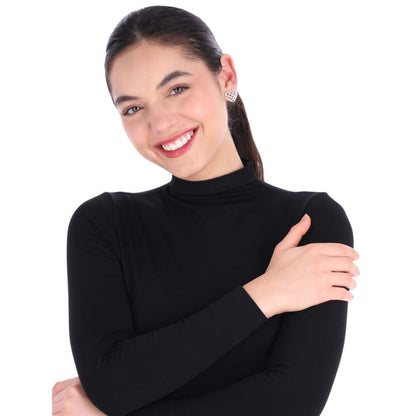 Napier Aretes Bitono Corazón para Mujer | Forma corazón, cierre poste, aleación de metales, baño bitono, 1 par