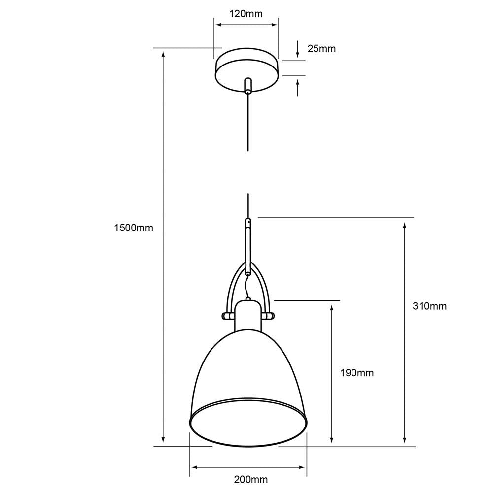 Tecnolite Lámpara Colgante, Base E27, Luz Colgante de Techo Vintage, Color Plata, 100-240 V,