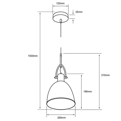 Tecnolite Lámpara Colgante, Base E27, Luz Colgante de Techo Vintage, Color Plata, 100-240 V,