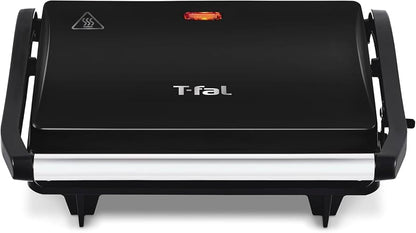 T-FAL Parrilla Grill Sandwichera Negra con Antiadherente | Prepara Paninis, tortas, sandwiches con facilidad. SW3318MX