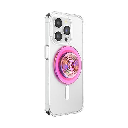 PopSockets - Agarre para teléfono MagSafe, Agarre y Soporte magnético Seguro para teléfono, Soporte Manos Libres, Compatible con Carga inalámbrica, absenta Iridiscente Ondulada