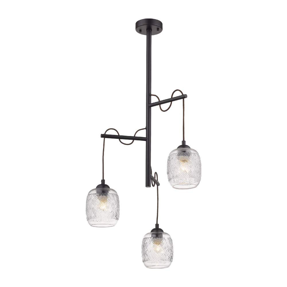 Tecnolite Lampara Colgante Aluminio Negro/Cristal Transparente 25.5W 100V Tecnolite 180CTL8303MVCT, Grande