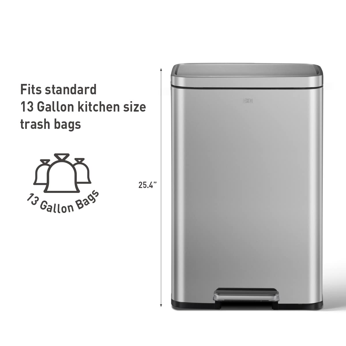 EKO Madison Bote de Basura para Cocina 50 L con Pedal