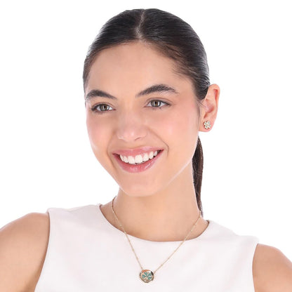 Nine West Box Set Collar Y Aretes Dorado Circular | Mediano, Para mujer, forma circular, contenido 1 collar
