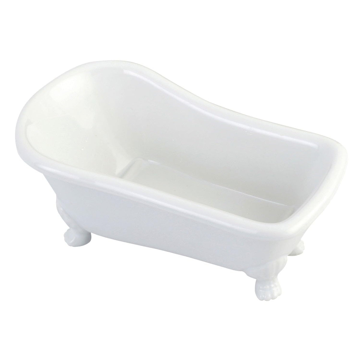 Kingston Brass BATUBW bañera de cerámica miniatura de 7" (18 cm) con patas de plata, blanca