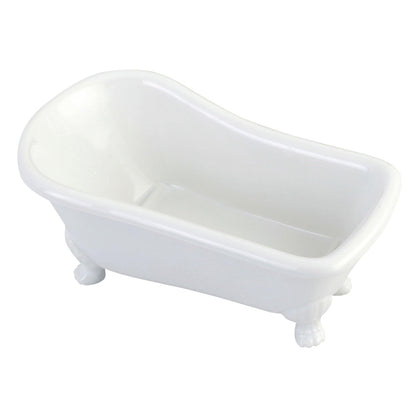 Kingston Brass BATUBW bañera de cerámica miniatura de 7" (18 cm) con patas de plata, blanca