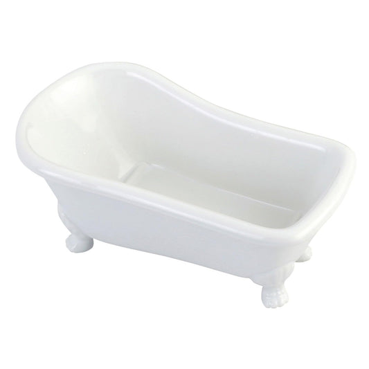 Kingston Brass BATUBW bañera de cerámica miniatura de 7" (18 cm) con patas de plata, blanca