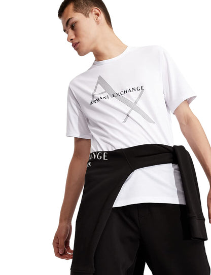 Armani Exchange Playera con Logo en Relieve para Hombre - Blanco - XL