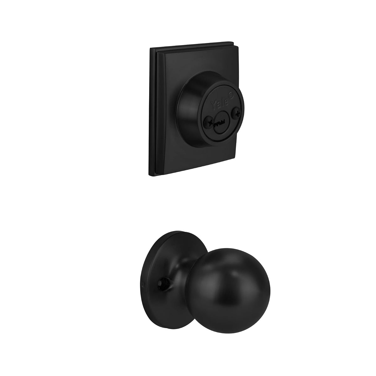 Yale Cerradura Gatillo San Cristóbal Mitla Negro | Llave-Llave | Cerrojo Antisegueta 1" | Cilindro Latón 5 Pernos | 200 Mil Aperturas | Puertas 35-45mm