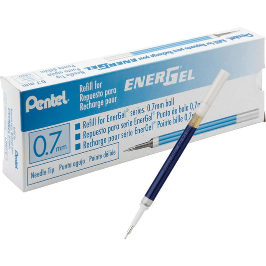 Pentel Refill Ink for EnerGel 0.7mm Needle Tip Liquid Gel Pen, Pack of 12, Blue Ink (LRN7-C-12)