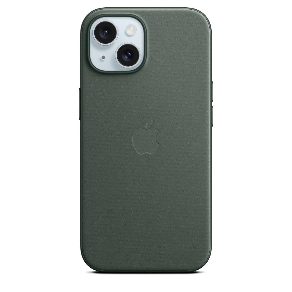 Apple Funda FineWoven con MagSafe para iPhone 15 Plus, Rojo Mora - Verde conífera - 15 - FineWoven