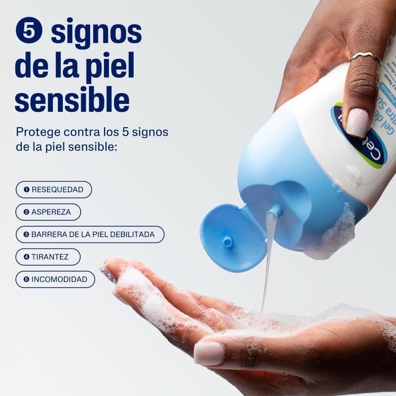 Cetaphil Gel de Baño Corporal Ultra Suave Todo Tipo de Piel Sensible 500 ml | Sin fragancia, limpia sin quitar la humedad natural e hidrata durante 24 horas con aloe vera, glicerina y vitamina B5.
