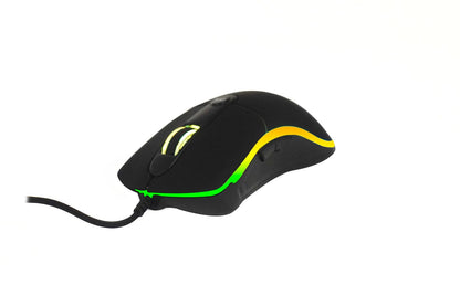 Gaming Naceb Mouse Gamer Retroiluminado NA-0933 RGB con Cable USB - Mouse Ergonómico dpi Ajustable hasta 3200 con 4 Botones Programables para PC Gaming - Negro