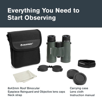 Celestron – Nature DX 8x42 – Outdoor and Birding Binocular – Fully Multi-Coated with BaK-4 Prisms – Rubber Armored – Fog & Waterproof – Top Pick Optics