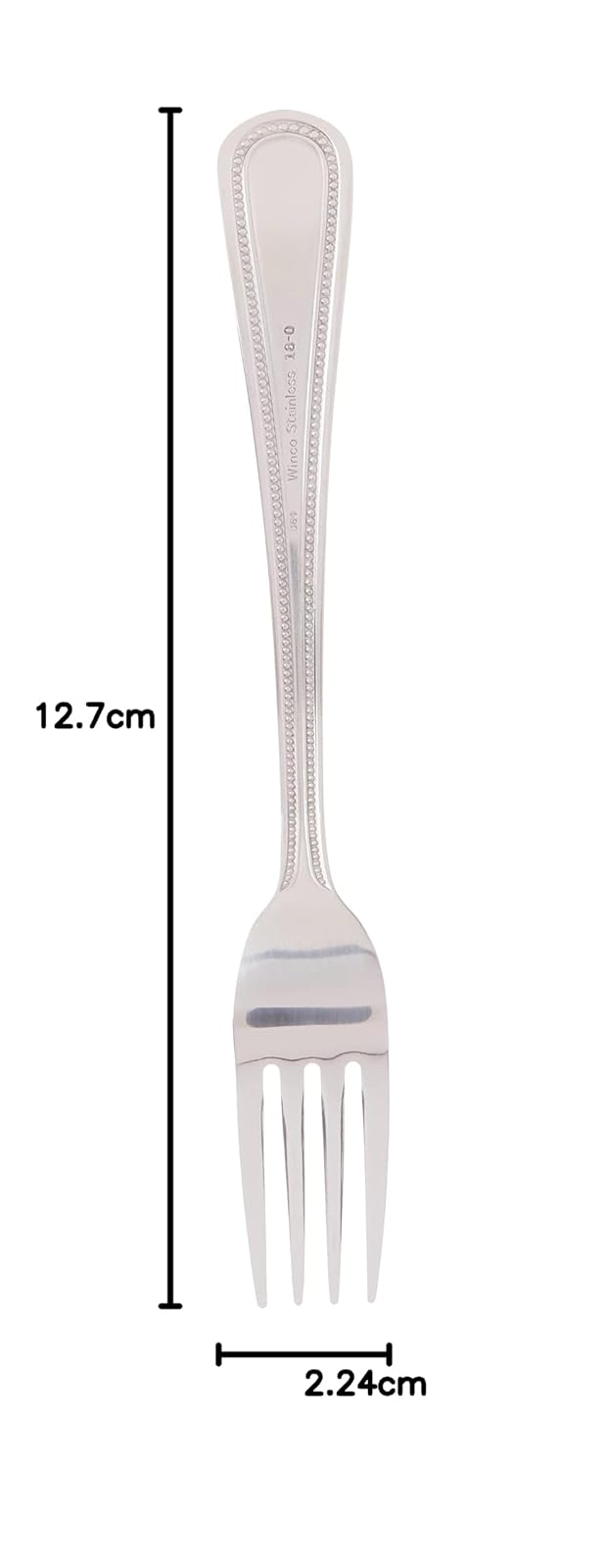 Winco Juego de tenedores de cena de 12 piezas, acero inoxidable 18-0, color plateado
