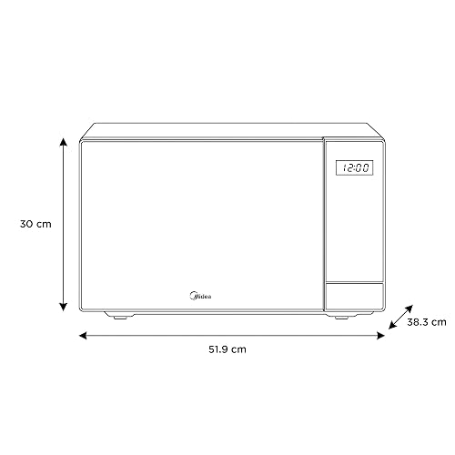 Midea Horno de Microondas 1.1 pies cúbicos, 30L, MMDX211S2MB | Modo ECO Ahorro de Energía, 10 Niveles de Potencia, 6 Funciones Auto Menú, Color Plata