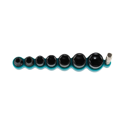 Makita Juego de Dados de Impacto SAE 1/4" Impact XPS con Adaptador, 8 Piezas.