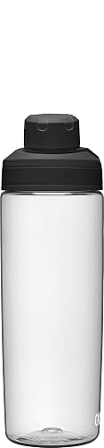 CamelBak Chute mag Water Bottle 20oz, Clear | Sistema de tapa magnética, botella de Tritan resistente, resistente a olores y manchas, asa de transporte