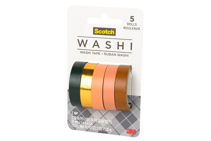 Scotch Washi Tape, diseño de puesta de sol, 5 rollos, ideal para diario de balas, álbumes de recortes y decoración de bricolaje (C1017-5-P5)