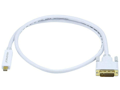 Monoprice Cable Mini DisplayPort a DVI Chapado en Oro, Blanco - 91,44cm