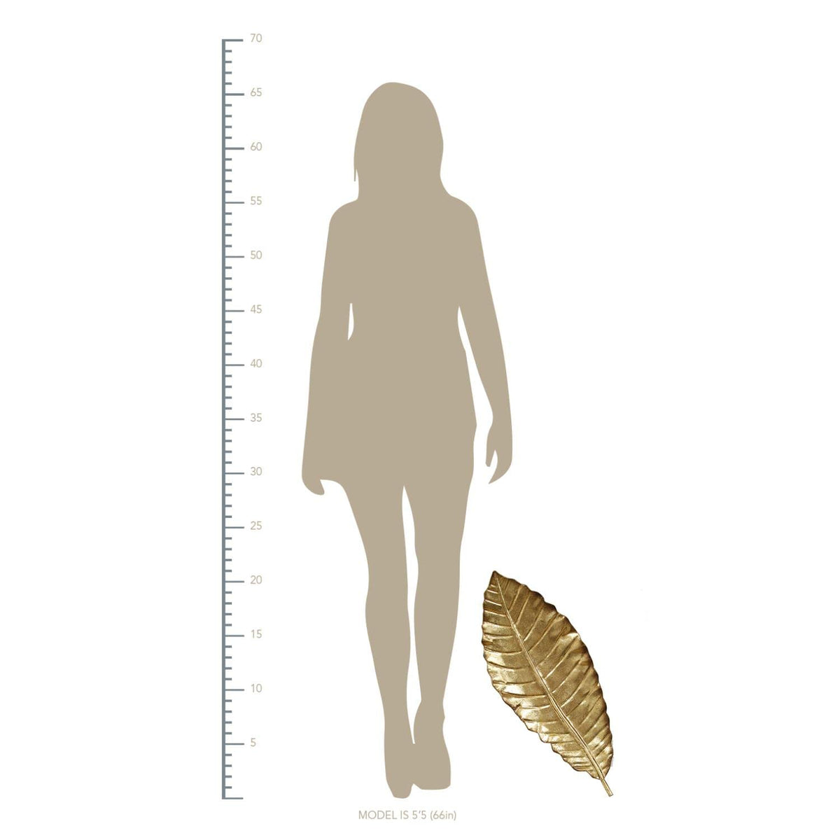 Stratton Home Decor SHD0112 Elegant Leaf Wall Decor, 8.46 W X 1.77 D X 21.06 H, Gold