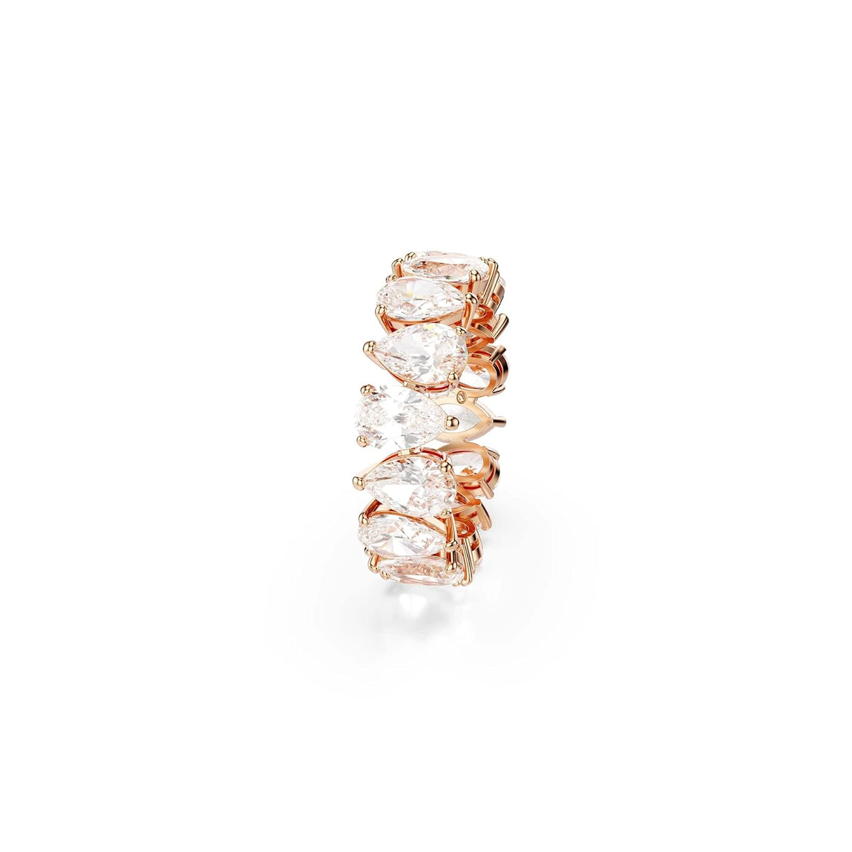 Swarovski Anillo Matrix Vittore, Talla pera, Blanco, Acabado tono oro rosa