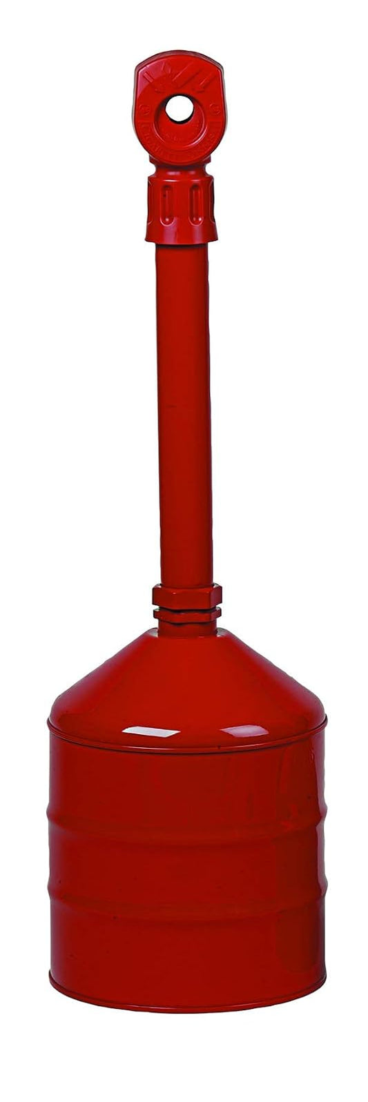 Justrite 26811R - Recipiente de acero resistente para cigarrillos, capacidad de 5 galones, 11-1/2 pulgadas de diámetro x 38-1/2 pulgadas de altura, rojo