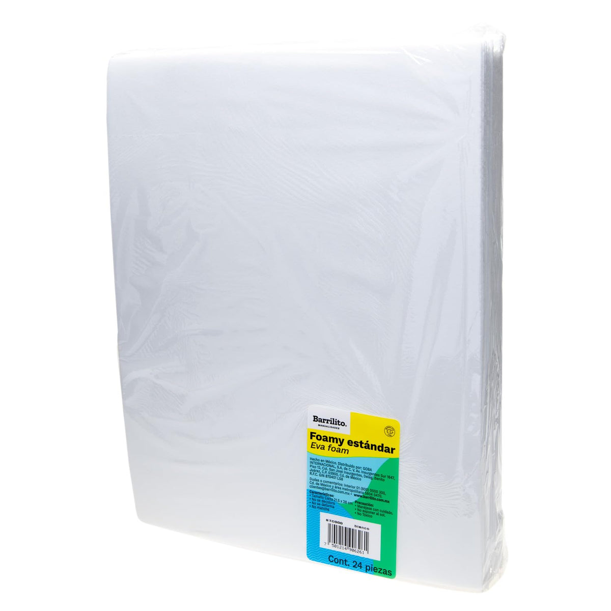 Barrilito Foamy Tamaño Carta Blanco, 24 Hojas