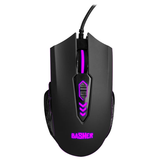 Mouse Gamer alámbrico para PC/Mac 6,400 dpis con luz led BASH-3001