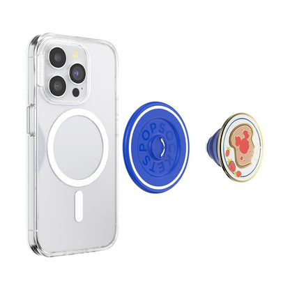 PopSockets - Empuñadura para teléfono MagSafe con Soporte, Soporte magnético, Parte Superior Intercambiable, sujeción Segura para iPhone MagSafe, teléfono y Tablet, Disney, Esmalte Mickey Toast