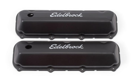 Edelbrock 4473 signature series cubierta de la válvula Chrysler 318 - 360 perfil bajo acabado chapado en cromo w/negro signature series cubierta de la válvula