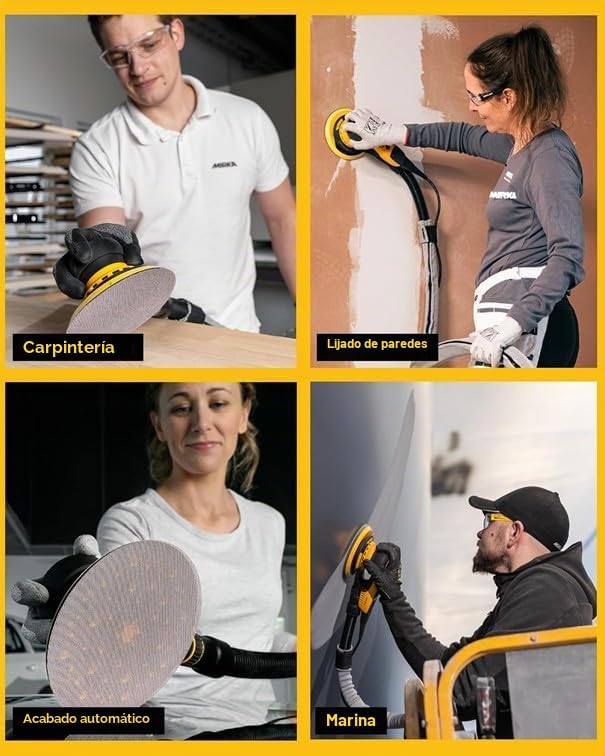Mirka 9A-241-100 Discos de lijado de malla abrasiva de grano 100 de 6 pulgadas, caja de 50 discos