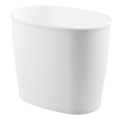 InterDesign 93441 Kent Oval Wastebasket Trash Can for Bathroom, Kitchen, Office, White