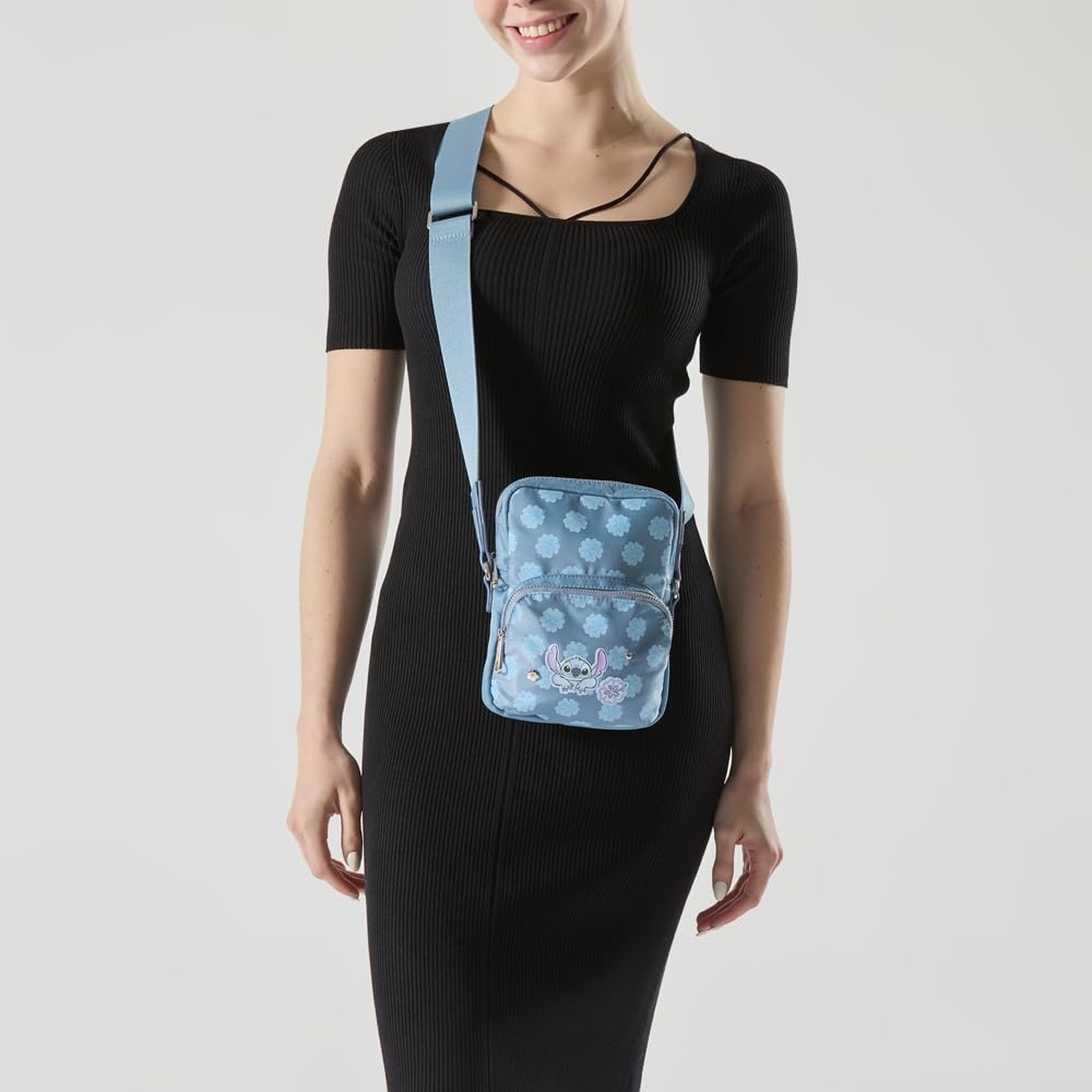 W Capsule Stitch Porta Celular para Mujer Azul Acattootcw | Azul, para mujer, estampado Disney, fabric de textura lisa, 15x7x21 cm
