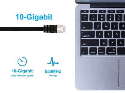 Monoprice Cat6A Ethernet Patch Cable - Network Internet Cord - RJ45, 550Mhz, STP, Pure Bare Copper Wire, 10G, 26AWG, 20ft, Black