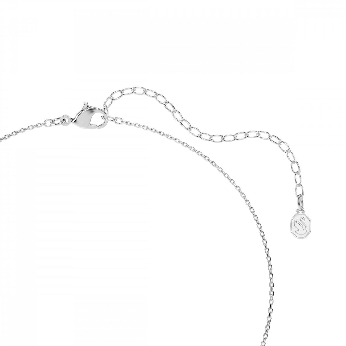 Colgante Swarovski Symbolica, perla de vidrio, corte redondo, pavé, zapato de caballo, blanco, baño de rodio