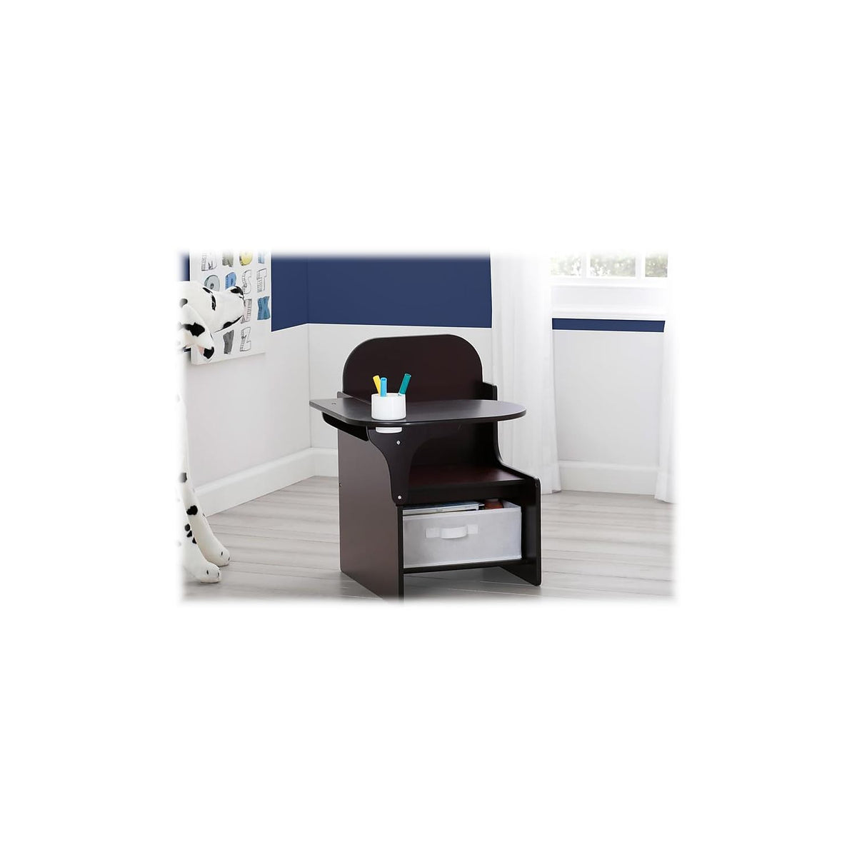 Delta Children MySize Chair Desk With Storage Bin, Dark Chocolate
