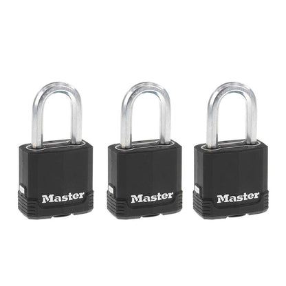 Master Lock Magnum Candado Laminado 2-1/2 Pulgadas con Llave - Paquete de 3