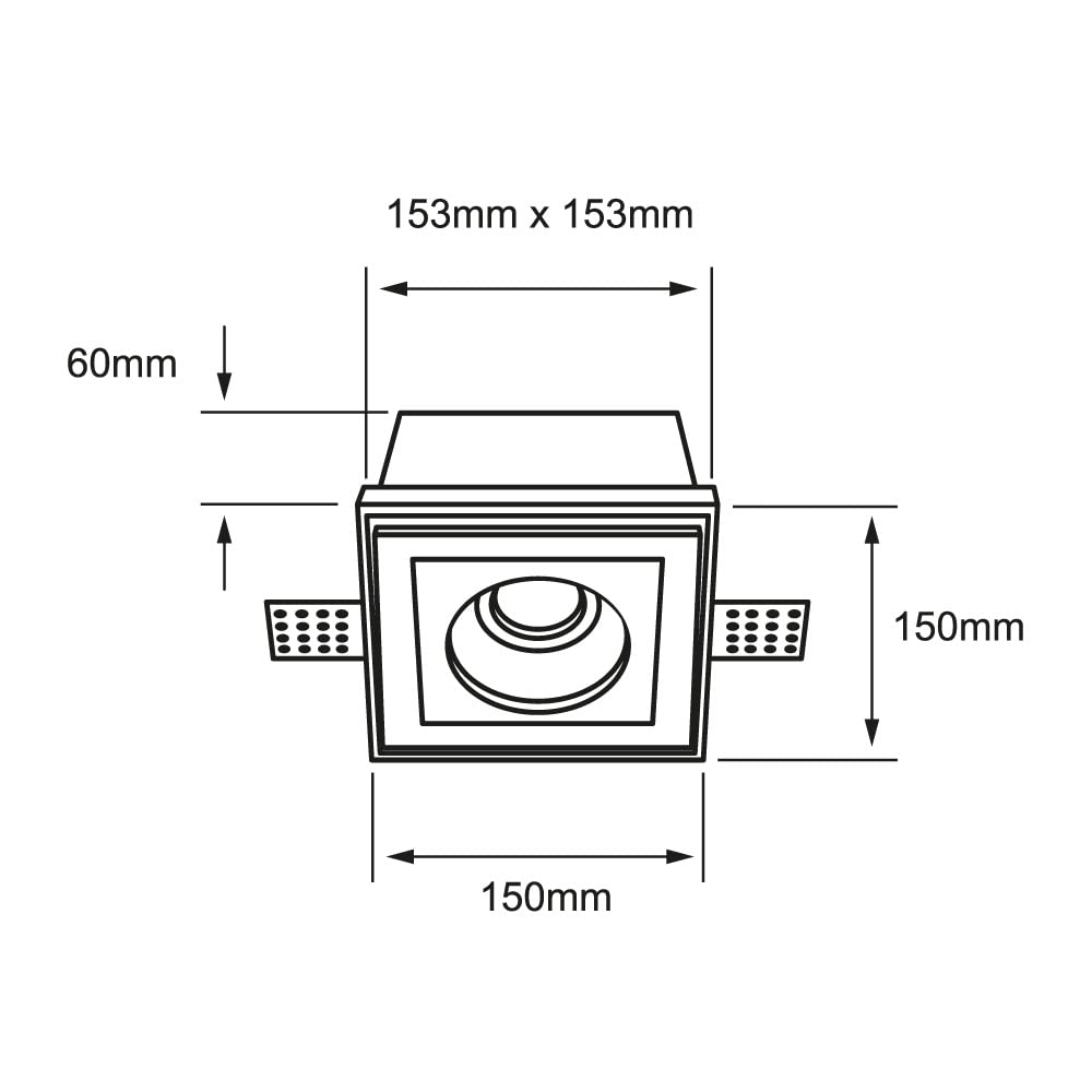 Tecnolite Downlight, Empotrable oculto, Base GX5.3, Para foco MR16, Interiores