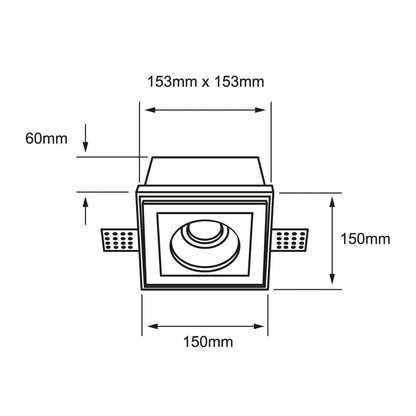 Tecnolite Downlight, Empotrable oculto, Base GX5.3, Para foco MR16, Interiores