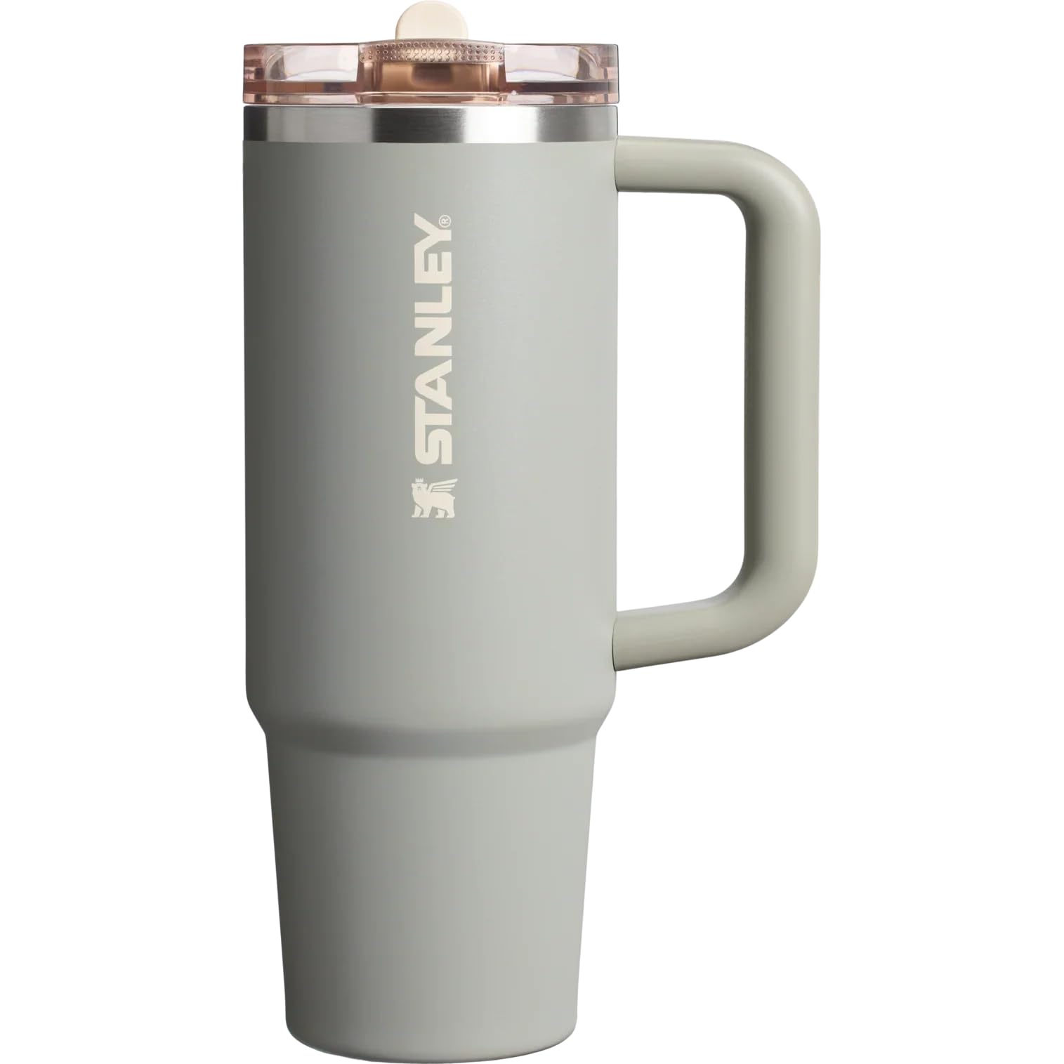 Stanley Quencher ProTour Flip Straw Sage Grey 887ml - Vaso Térmico Stanley con Popote y Tapa Antiderrames 30oz, Acero Inoxidable Doble Pared