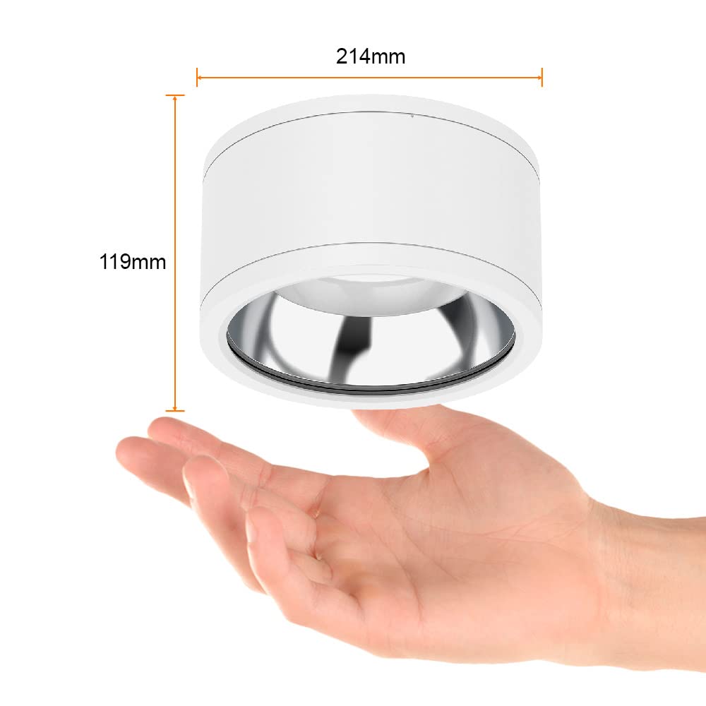 Tecnolite Lámpara Plafón LED de Sobreponer 35 W, Luz Blanca Configurable, IP65, IK08, Interior y Exterior, LED integrado