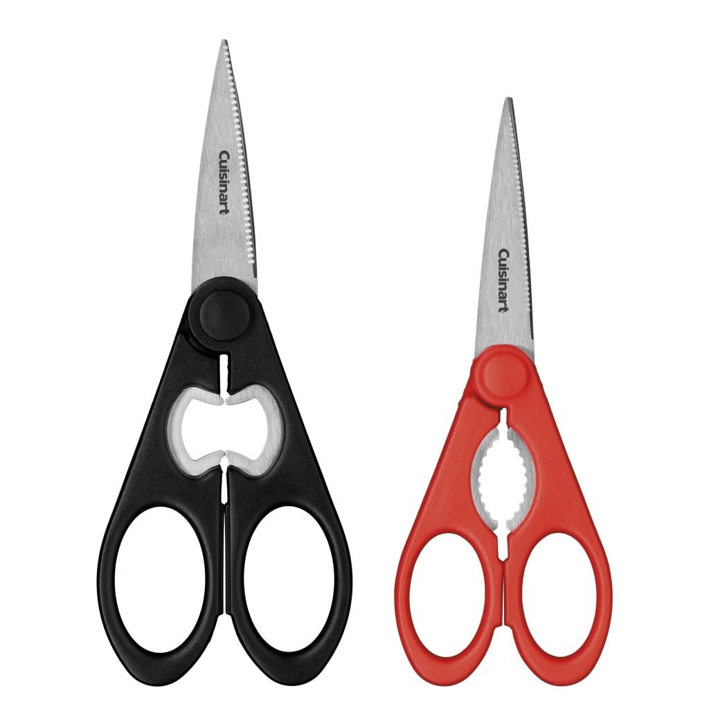 Cuisinart Tijeras Clásicas de Acero Inoxidable de 8 Pulgadas - 7-Inch Red and 8-Inch Black - Set